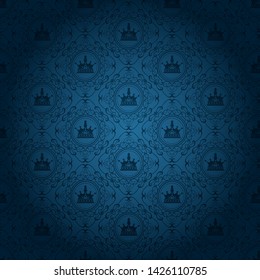 Dark blue background wallpaper for your design, vector image