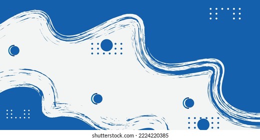 dark blue background with wavy brush design