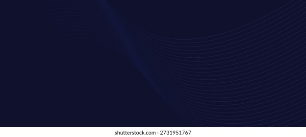 Fondo azul oscuro con líneas azules onduladas. El fondo tiene una textura suave y fluida. El color azul realza el estilo dinámico. Fondo moderno de patrón de línea ondulada. Vector de fondo azul.