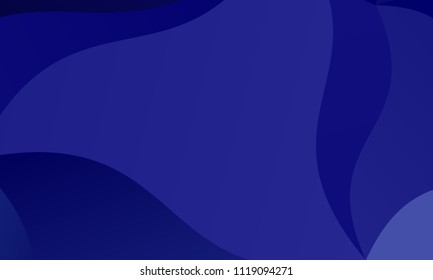 Dark blue background with wavy shapes, lines. Geometric pattern, backdrop. Typographic design for design layouts, posters, calendars, brochures. Vector illustration. Dynamic, motion style