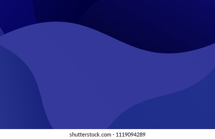 Dark blue background with wavy shapes, lines. Geometric pattern, backdrop. Typographic design for design layouts, posters, calendars, brochures. Vector illustration. Dynamic, motion style
