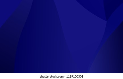Dark blue background with wavy shapes, lines. Geometric pattern, backdrop. Typographic design for design layouts, posters, calendars, brochures. Vector illustration. Dynamic, motion style
