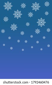 dark blue background with white snowflakes. template for new year and Christmas greetings, cards or banners. Vector illustration in flat style.