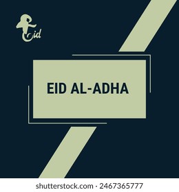  A dark blue background,Eid Al-Adha poster ,Eid Greetings written in English calligraphy.