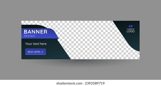 Plantilla de diseño de banner azul oscuro.
