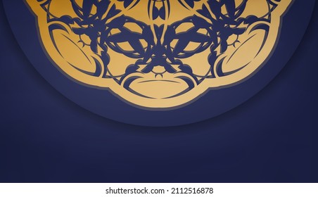 Dark blue banner with greek gold ornaments for logo design