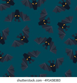 Dark blue bat vector seamless pattern for Helloween