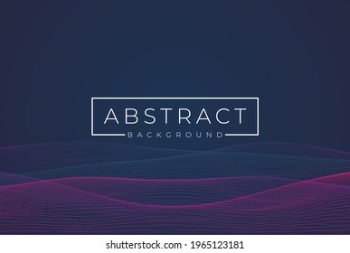 Dark Blue Beautiful Abstract Wave Technology Background with Violet Purple Line Stripe Digital for Tech, Gaming, or Web Wallpaper