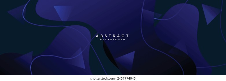 Dark blue, black abstract technological modern geometric banner background. dark navy blue gradient web header, promotional banner design for corporate, business, party, seminar, festive background