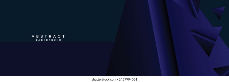 Dark blue, black abstract technological modern geometric banner background. dark navy blue gradient web header, promotional banner design for corporate, business, party, seminar, festive background