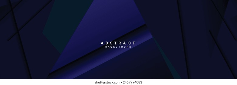 Dark blue, black abstract technological modern geometric banner background. dark navy blue gradient web header, promotional banner design for corporate, business, party, seminar, festive background