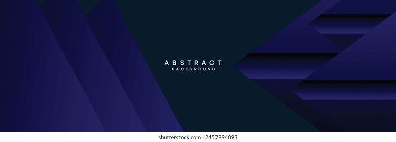 Dark blue, black abstract technological modern geometric banner background. dark navy blue gradient web header, promotional banner design for corporate, business, party, seminar, festive background