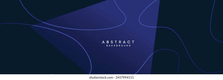 Dark blue, black abstract technological modern geometric banner background. dark navy blue gradient web header, promotional banner design for corporate, business, party, seminar, festive background