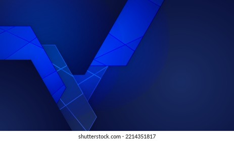 Dark blue black color background design. Fluid wave lines halftone triangle gradient shapes composition. Futuristic design posters. Vector illustration.