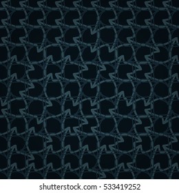 Dark blue, black decorative seamless pattern background in net style. Colored, graphical design for wallpaper, carpet, packing-paper or other purpose.