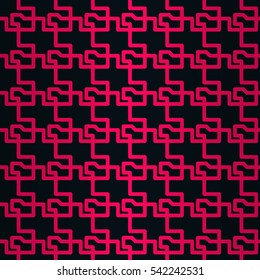 Dark blue, black geometric seamless pattern in city map style. Vector background. Bright, contrast design for web, packing-paper, web or other purpose. Contemporary texture.