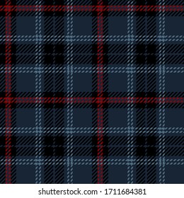Dark Blue, Black, blue and Red modern tartan plaid Scottish seamless pattern.Texture from tartan, plaid, tablecloths, clothes, shirts, dresses, paper, bedding, blankets and other textile products.