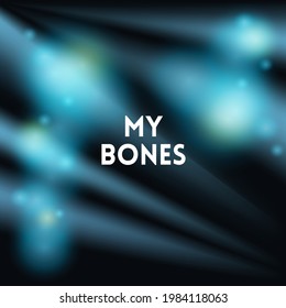dark blue blurred background wiith text, vector illustration.