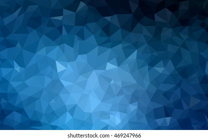 Dark blue blurry triangle background. Shining colored illustration in a brand-new style. The template can be used as a background for cell phones.