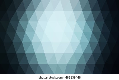 Dark blue blurry triangle background. Creative geometric illustration in Origami style with gradient. Brand-new design for your business.