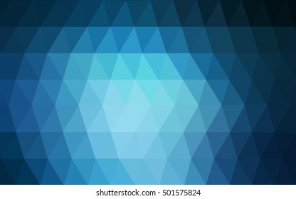 Dark blue blurry triangle background. Brand-new colored illustration in blurry style with gradient. Brand-new design for your business.