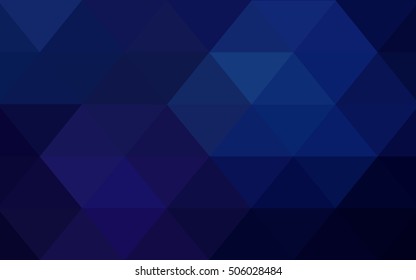 Dark blue blurry triangle background. Creative geometric illustration in Origami style with gradient. The best triangular design for your business.