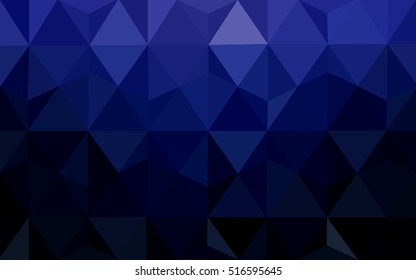 Dark blue blurry triangle background. A completely new color illustration in a vague style. Brand-new style for your business design.