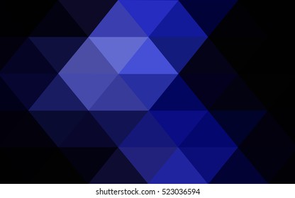 Dark blue blurry triangle background. A sample with polygonal shapes. The textured pattern can be used for background.