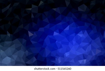 Dark blue blurry triangle pattern. Geometric illustration in Origami style with gradient.  The best triangular design for your business.