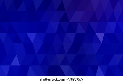 Dark blue blurry triangle template. Shining illustration, which consist of triangles. A new texture for your design.