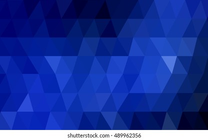 Dark blue blurry triangle template. Shining colored illustration in a brand-new style. The polygonal design can be used for your web site.