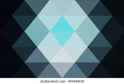 Dark blue blurry triangle template. Geometric illustration in Origami style with gradient.  The template can be used as a background for cell phones.