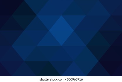 Dark blue blurry triangle template. Creative geometric illustration in Origami style with gradient. The elegant pattern can be used as part of a brand book.