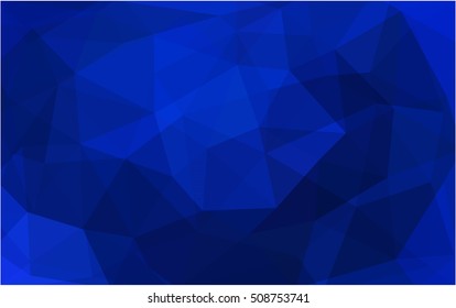 Dark blue blurry triangle template. Geometric illustration in Origami style with gradient.  The polygonal design can be used for your web site.