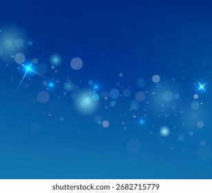 Dark Blue Bokeh Vector Background With Sparkling Light Glow