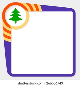 Dark blue box for your text and tree symbol
