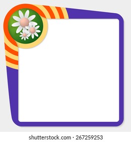 Dark blue box for your text and flowers