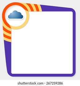 Dark blue box for your text and cloud icon