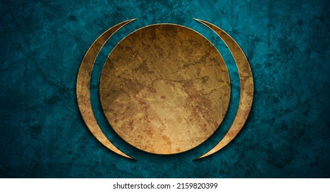 Dark blue and brown abstract grunge corporate background with circle. Vector design