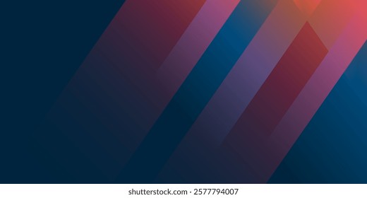 Dark Blue, Brown and Red Abstract Lit Blurry Gradient Surface, Texture - Slanted Lines Pattern with Low Lights - Wide Scale Background Creative Design Template - Illustration in Freely Editable Vector