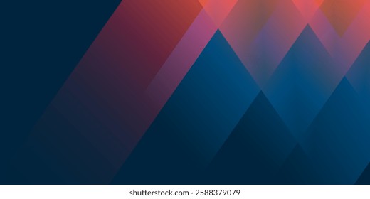 Dark Blue, Brown and Red Abstract Lit Blurry Gradient Surface, Texture - Slanted Crossing Lines Pattern with Low Lights - Wide Scale Background - Design Template, Illustration in Vector Format