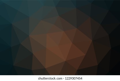 Dark Blue, Brown vector hexagon mosaic template. Shining colored illustration in a Brand new style. The polygonal design can be used for your web site.