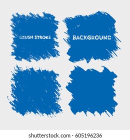 dark blue brush stroke frame set.flat abstract background for text. design element. boxes shape