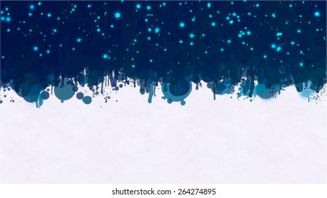 Dark blue brush strokes border with sparkle. Vector version