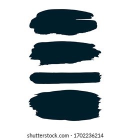Dark blue brush strokes isolated. Ink painting. Vector artwork
