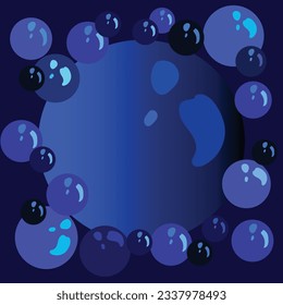 dark blue bubble abstract background 