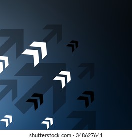 Dark blue business background with arrows vector