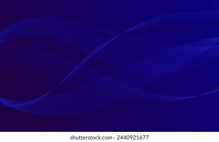 dark blue business lines wave curves with smooth gradient abstract background