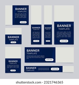 Dark blue business and technology web banner design template. Vector flyer with text space. Advertising placard with customized copyspace. Printable poster for advertising. Arial font used