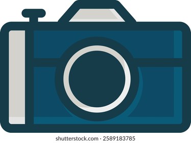 Dark Blue Camera Icon illustrator